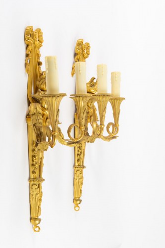 XIXe siècle - Paire d'appliques en bronze doré