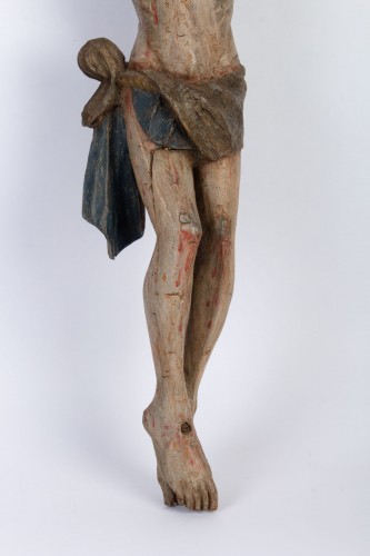 Art sacré, objets religieux  - Christ en bois polychrome