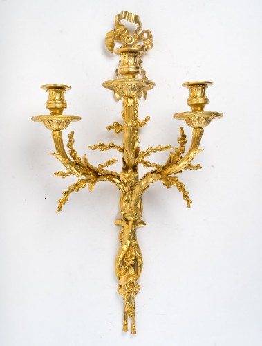 XIXe siècle - Paire d'appliques en bronze doré - Henry Dasson 1881