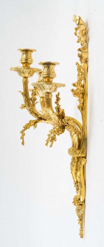 Paire d'appliques en bronze doré - Henry Dasson 1881 - Napoléon III