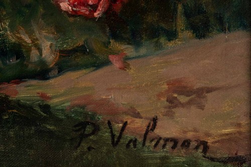 XIXe siècle - Jetée de roses sur un entablement - P. Valmon (1850 - 1911)