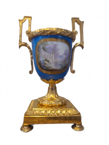 Napoléon III - Garniture en bronze doré et plaques de porcelaine