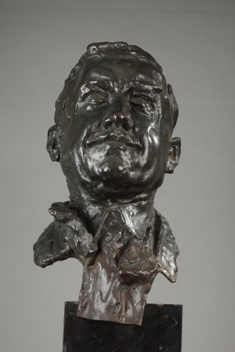 Buste d'homme signé ALFRED PINA daté 1930 - Sculpture Style Art Déco