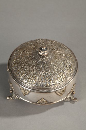 Paire de boites en bronze argenté, F. Barbedienne - Objet de décoration Style 