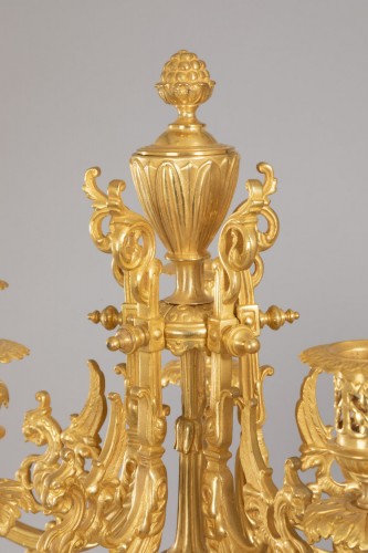 Importants candélabres vases en faïence de Sarreguemines - Hirsch Antiquités
