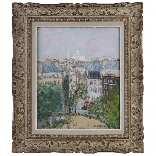 Serge Belloni (1925-2005) - Vue de Montmartre et du Sacré Coeur