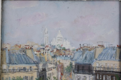 XXe siècle - Serge Belloni (1925-2005) - Vue de Montmartre et du Sacré Coeur