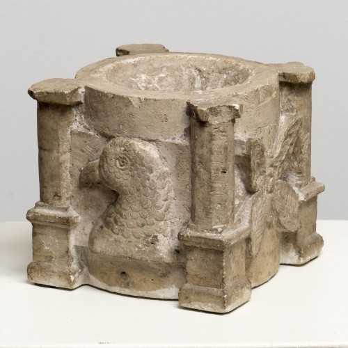 Mortier en marbre, Italie 14e siècle - Objets de Curiosité Style Moyen Âge