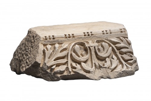 Relief en marbre romain avec feuilles d'Achantus, 2e siècle après JC