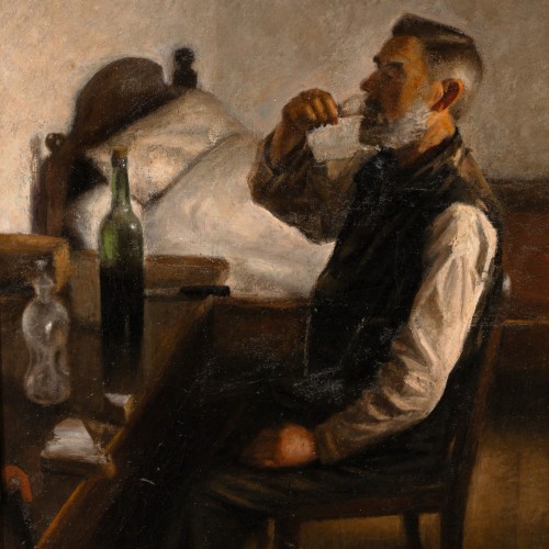 Fermier occupé à manger son repas - Axel Søeborg (1872-1939) - Moyen Âge