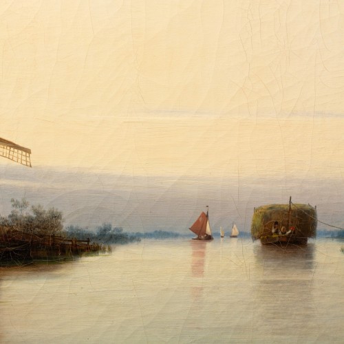 XIXe siècle - Paysage fluvial au moulin, 1839 - Per Wickenberg (1812 - 1846)