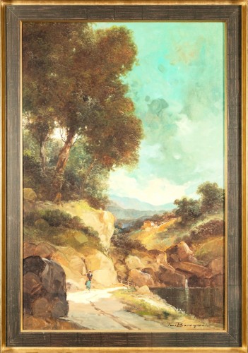 Antiquités - Tableau de paysage capriccio de TONI BORDIGNON (1921-