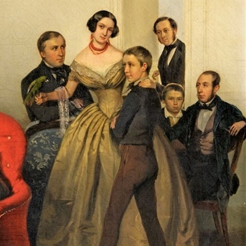 Tableaux et dessins Tableaux XIXe siècle - Georg von Bothmann, Portrait de la famille de Dutchess Adèle Ozarowska