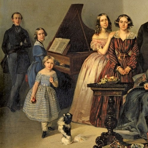 XIXe siècle - Portrait de la famille de la Duchesse Adèle Ozarowska (née Matthiessen) - Georg von Bothmann (1810-1891)