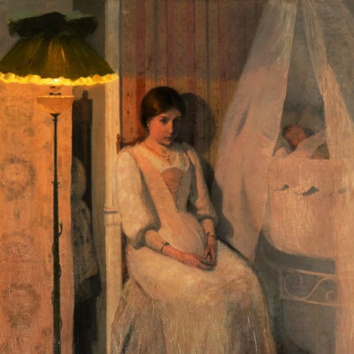 La jeune mère - Hippolyte Fournier (1853-1926) - Tableaux et dessins Style 
