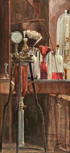 Le Laboratoire, 1891 - Olivié-Bon Léon (1863-1901) - Tableaux et dessins Style 