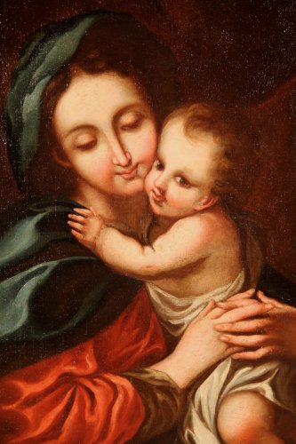 Vierge à l’Enfant Ecole italienne époque XVIIIe siècle - Tableaux et dessins Style 