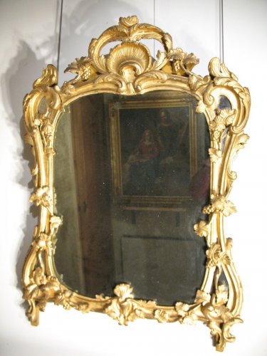 Miroir à parcloses Louis XV en bois doré - Miroirs, Trumeaux Style Louis XV