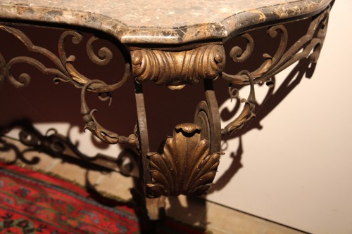 XVIIIe siècle - Importante console provençale en fer forgé