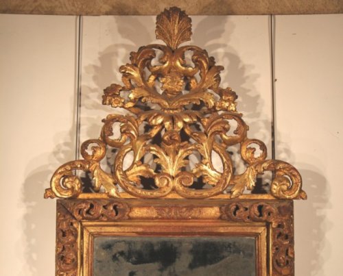 Miroir à fronton époque XVIIIe - Miroirs, Trumeaux Style Louis XIV