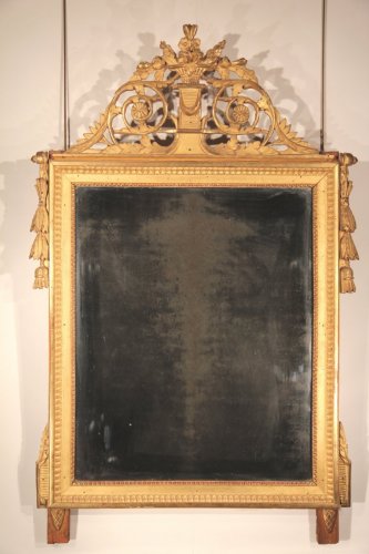 Miroir à fronton Louis XVI - Miroirs, Trumeaux Style Louis XVI