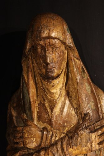 Sculpture Sculpture en Bois - Vierge et St Jean, Europe du Nord circa 1500