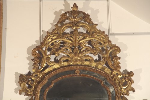 Miroir à parcloses piémontais (Italie), début XVIIIe siècle - Miroirs, Trumeaux Style Régence