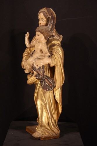 Vierge à L’Enfant début du XVIIIe siècle - Sculpture Style 