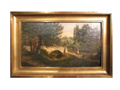 Paysage animé -  Louis Aimé JAPY (1840-1916)