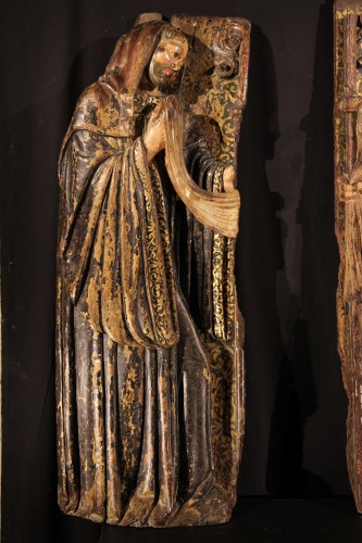 Paire de Saints Abbés sculptés, Espagne XVIe siècle - Sculpture Style 