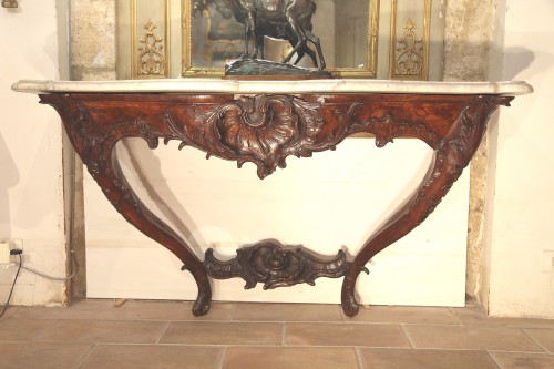 Importante console provençale d'époque Louis XV - Mobilier Style Louis XV