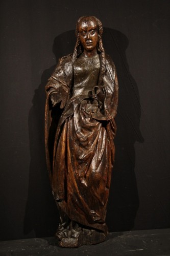 Sainte femme, travail Burgondo-Flamand de la fin du XVe siècle - Moyen Âge