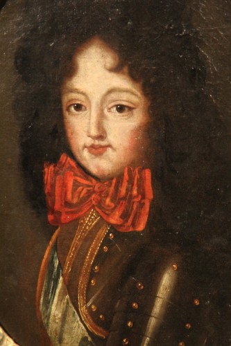 Portrait en buste et en armure d’un jeune homme - Ecole française du XVIIe siècle - Tableaux et dessins Style 