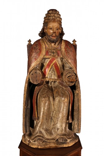 Saint Pierre en pape, travail du Nord de la France, fin XVIe siècle