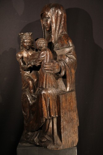 Sculpture Sculpture en Bois - Sainte Anne Trinitaire - Pays Bas ou Allemagne du Nord fin du XVe siècle