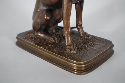 Ferdinand Pautrot - Braque au lièvre - Bronze - Antiquités Saint Jean
