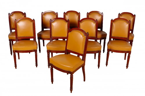 Suite de dix chaises en acajou époque Napoléon III