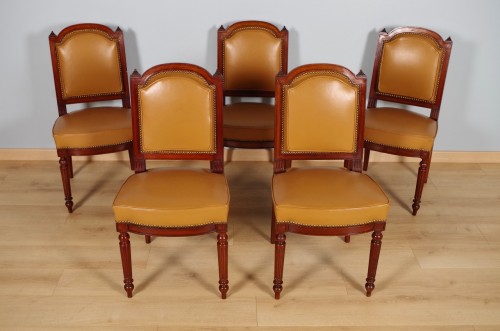 Suite de dix chaises en acajou époque Napoléon III - Sièges Style Napoléon III