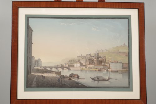 Tableaux et dessins Dessin, Aquarelle & Pastel - Vue de Lyon - Johann Ludwig BLEULER (1792-1850)