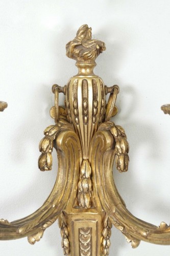 Paire d'appliques en bronze doré - Antiquités Saint Jean