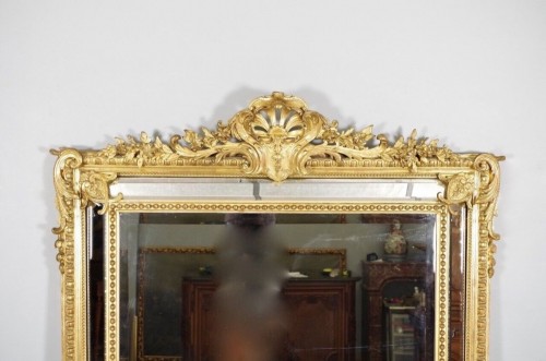Miroir Napoléon III doré à parecloses - Miroirs, Trumeaux Style Napoléon III