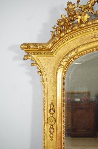 Miroir en bois et stuc doré vers 1880 - Antiquités Saint Jean