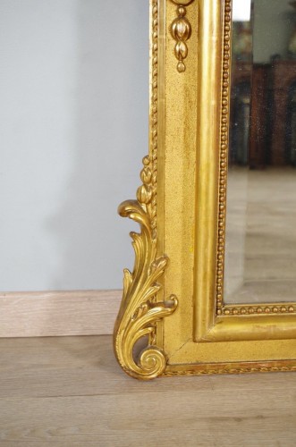 Antiquités - Miroir en bois et stuc doré vers 1880