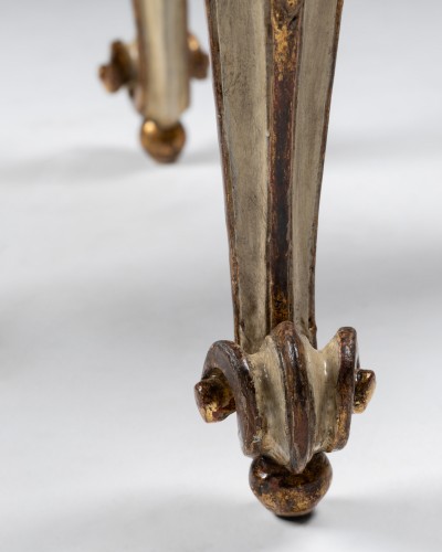 Tabouret en bois laqué et doré Italie XVIIIe siècle - Christophe Havas