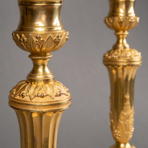 Paire de candélabres en bronze doré époque Louis XVI - Christophe Havas