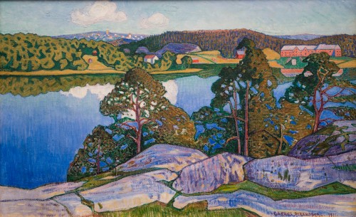 Gabriel Strandberg (1885-1966)  - Paysage de l'Ouest de Norrland, 1911 - Tableaux et dessins Style 