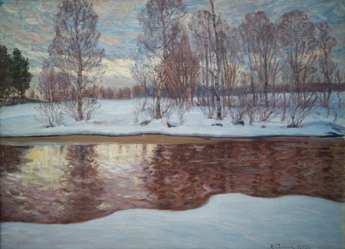 Tableaux et dessins Tableaux XIXe siècle - Anton Genberg (1862 - 1939) - Paysage d'hiver, 1919
