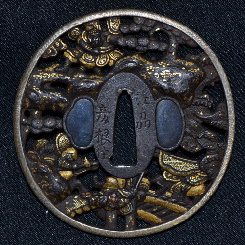  - Tsuba en fer incrusté, Japon période Edo