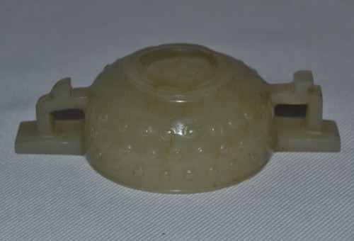 Antiquités - Coupe rituelle en jade blanc celadon, Chine 17e siècle