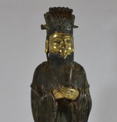 Dignitaire en bronze doré.dynastie Ming, Chine 17e siècle ou avant - Conservatoire Sakura